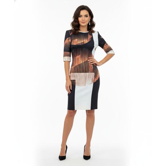 Clover Canyon Dresses & Skirts - RARE Clover Canyon 2014 Archive Architectural Print Scuba Sheath Dress - S